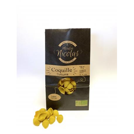 PATES BIO COQUILLES CURCUMA 250G - MOULIN NICOLAS