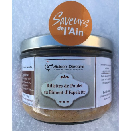 Rillettes de poulet au Piment d'Espelette Maison Déroche